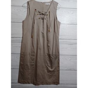 Womens Calvin Klein Khaki Sleeveless Dress sz 8